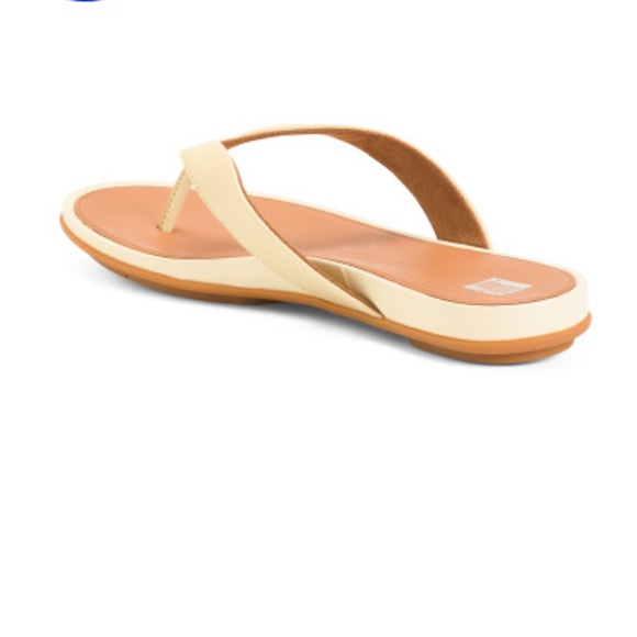 FITFLOPS Pale Yellow Gracie Leather Flip Flops - Picture 3 of 7